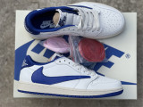 Authentic Travis Scott x Air Jordan 1 Low OG SP /White Blue