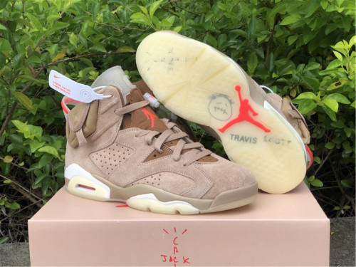 Authentic Travis Scott x Air Jordan 6 British Khaki