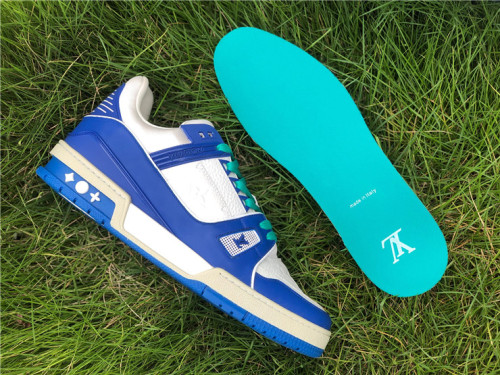 Authentic LV Low shoes White/Blue