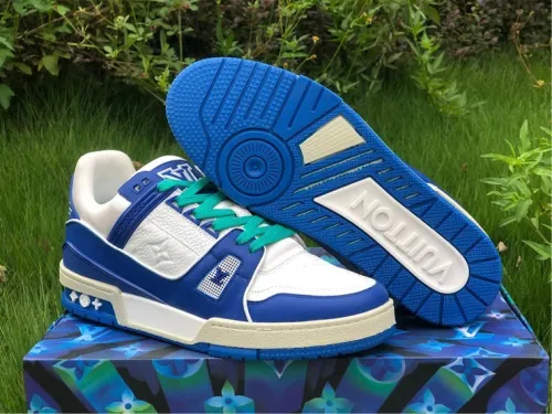 Authentic LV Low shoes White/Blue