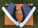 Authentic LV shoes High Black/White Words