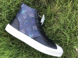 Authentic LV shoes High Black/White Words