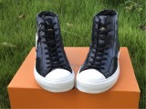 Authentic LV shoes High Black/White Words