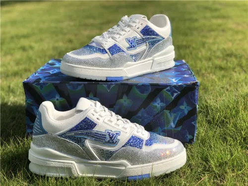 AUTHENTIC LV SNEAKERS PELLE S.GOMMA WHITE/BLUE