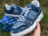 AUTHENTIC LV SNEAKERS PELLE S.GOMMA BLUE