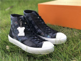 Authentic LV shoes High Black/White Words