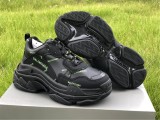 Authentic Balenciaga Triple s Black Green Words