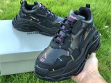 Authentic Balenciaga Triple s Black Colorful Words