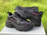 Authentic Balenciaga Triple s Black Red Words