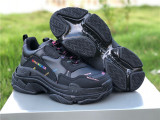 Authentic Balenciaga Triple s Black Colorful Words