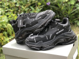 Authentic Balenciaga Triple s Black White Words