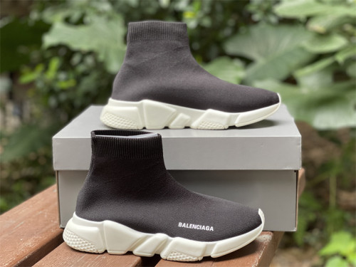 Authentic Balenciaga Speed Sneakers Noir Black/White