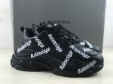 Authentic Balenciaga Triple s Black/White words