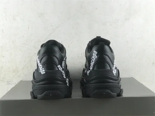 Authentic Balenciaga Triple s Black/White words