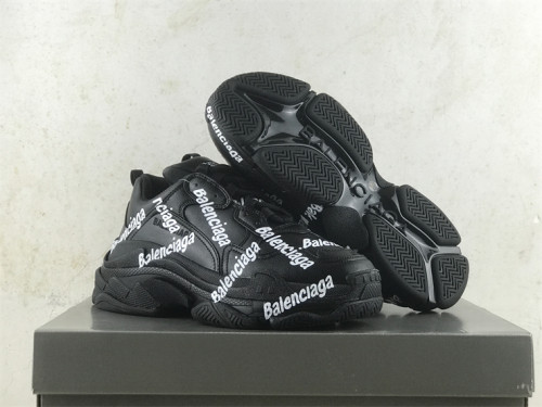 Authentic Balenciaga Triple s Black/White words