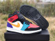 Authentic Air Jordan 1 MID White/University Red-Black