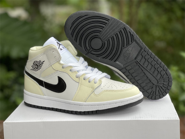 Authentic Air Jordan 1 Mid COCONUT MILK/BLACK
