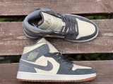 Authentic Air Jordan 1 Mid COCONUT MILK/GREY