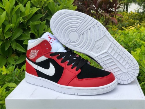 Authentic Air Jordan 1 Mid Red Black-White
