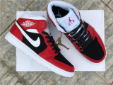 Authentic Air Jordan 1 Mid Red Black-White