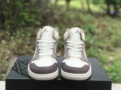 Authentic Air Jordan 1 Mid Brown/White