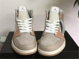 Authentic Air Jordan 1 Mid Rice White