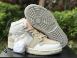 Authentic CLOT x Air Jordan 1 Mid White/Gray/Yellow
