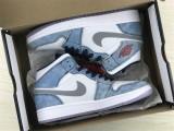 Authentic Air Jordan 1 Mid Washed Blue