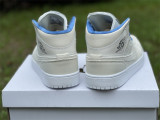 Authentic Air Jordan 1 Mid White/Blue