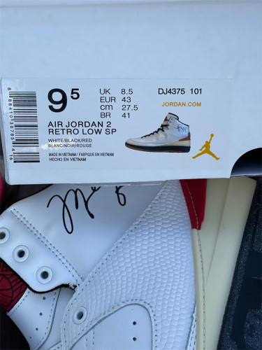 Authentic Air Jordan 2 White/Red/Black