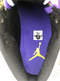 Authentic Air Jordan 1 MID White/Orange/Purple Gold Lakers
