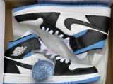 Authentic Air Jordan 1 Mid White/Black/University Blue