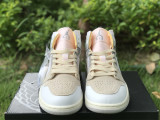 Authentic CLOT x Air Jordan 1 Mid White/Gray/Yellow