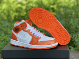 Authentic Air Jordan 1 Mid “ White Orange ”