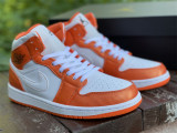 Authentic Air Jordan 1 Mid “ White Orange ”