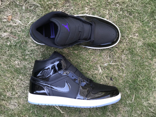 Authentic Air Jordan 1 Mid Black Dark Concord -White