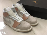 Authentic Air Jordan 1 Mid Rice White