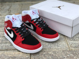 Authentic Air Jordan 1 Mid Red Black-White