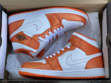 Authentic Air Jordan 1 Mid “ White Orange ”