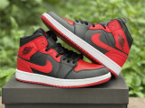Authentic Air Jordan 1 Mid Black/Red