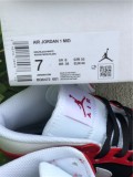 Authentic Air Jordan 1 Mid Red Black-White