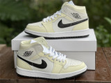 Authentic Air Jordan 1 Mid COCONUT MILK/BLACK