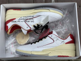 Authentic OFF-WHITE x Air Jordan 2 Low White/Red