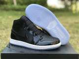 Authentic Air Jordan 1 Mid Black Dark Concord -White