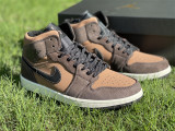 Authentic Air Jordan 1 Mid Brown/Black