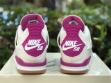 Authentic Nike SB x Air Jordan 4 White/Fuchsia