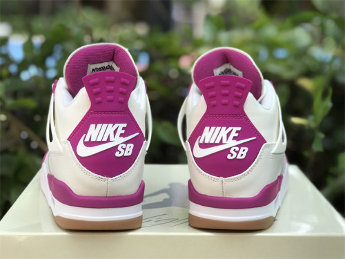 Authentic Nike SB x Air Jordan 4 White/Fuchsia