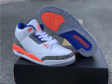 Authentic Air Jordan 3 White/Blue/Orange