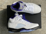 Authentic Air Jordan 5 “Concord” White/Purple