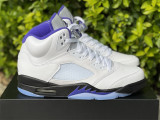 Authentic Air Jordan 5 “Concord” White/Purple